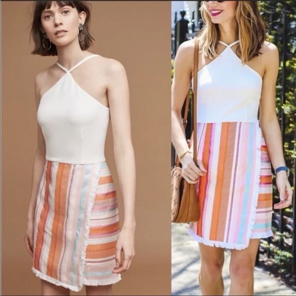 Anthropologie Hutch Kalyn Halter Dress Halter with Faux Wrap Skirt 12
